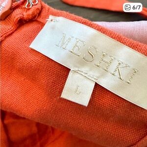 Meshki Ellie Linen Halter Midi Dress Size Large